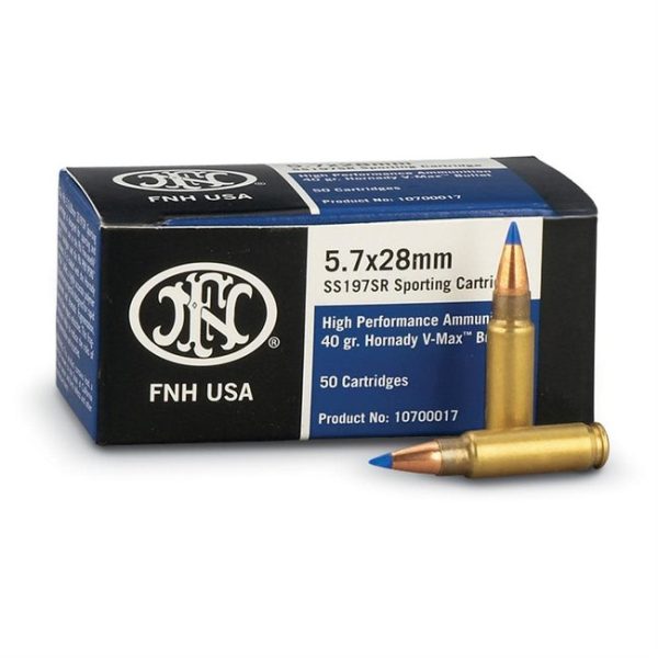 FN SS197SR Ammunition 5.7x28mm FN 40 Grain Hornady V-MAX 500 rnds