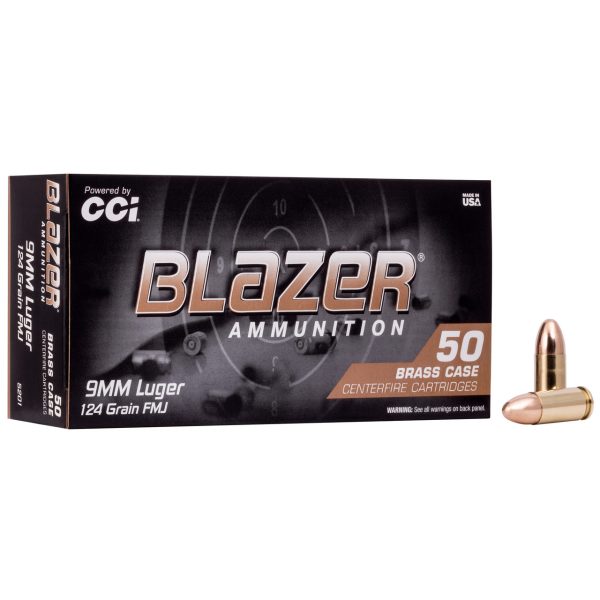 CCI Blazer Brass 9mm 124 Grain FMJ 500 Rounds