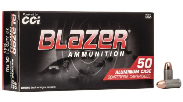 CCI Ammunition Blazer Aluminum .32 ACP 71 grain Full Metal Jacket Centerfire Pistol Ammunition 3503 Caliber: .32 ACP, Number of Rounds: 500