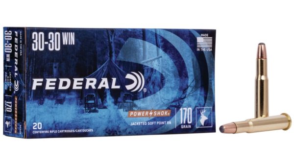 Federal Premium Power-Shok .30-30 Winchester 170 grain Jacketed Soft Point Centerfire Rifle Ammunition 500 RDS
