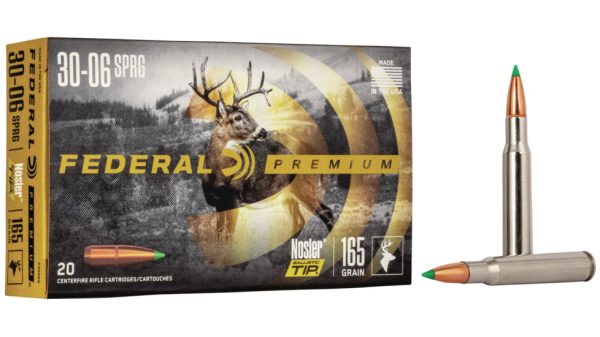 Federal Premium VITAL-SHOK .30-06 Springfield 165 grain Nosler Ballistic Tip Centerfire Rifle Ammunition P3006Q Caliber: .30-06 Springfield, Number of Rounds: 500