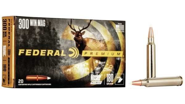 Federal Premium VITAL-SHOK .300 Winchester Magnum 180 grain Nosler AccuBond Centerfire Rifle Ammunition 500 ROUNDS