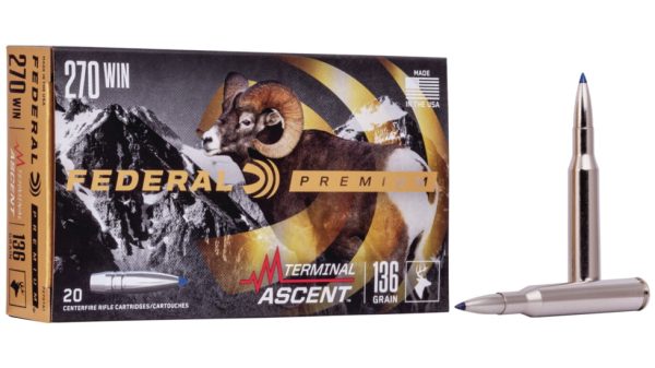 Federal Premium TERMINAL ASCENT .270 Winchester 136 grain Terminal Ascent Centerfire Rifle Ammunition P270TA1 Caliber: .270 Winchester, Number of Rounds: 500