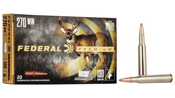Federal Premium VITAL-SHOK .270 Winchester 130 grain Nosler Partition Centerfire Rifle Ammunition 500 ROUNDS