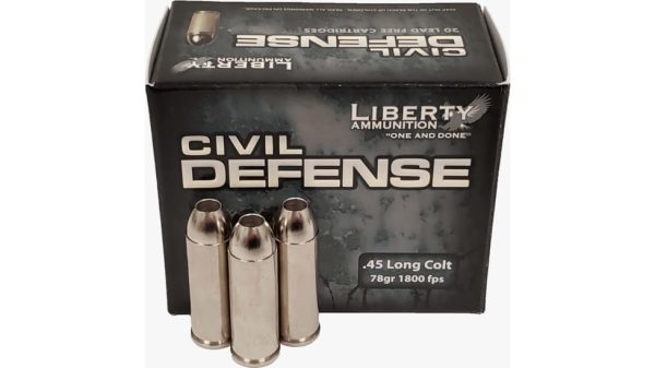 Liberty Ammunition Civil Defense .45 Long Colt 78 grain Hollow Point Centerfire Pistol Ammunition 500 ROUNDS