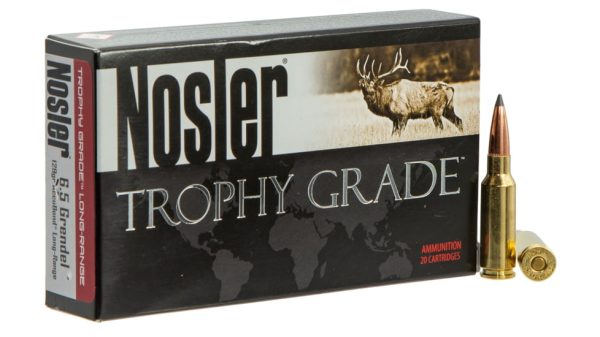 Nosler Trophy Grade 6.5mm Grendel 129 Grain AccuBond Brass Cased Centerfire Rifle Ammunition  500 RDS