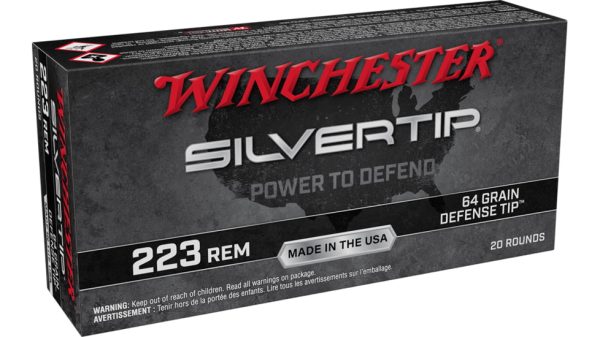 Winchester Silvertip Centerfire .223 Rem 64 Grain Defense Tip NPJ Rifle Ammunition W223ST 500 ROUNDS