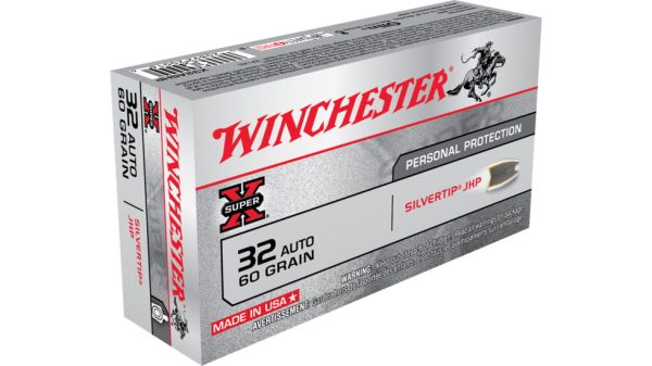 Winchester SUPER-X HANDGUN .32 ACP 60 grain Silvertip Jacketed Hollow Point Brass Cased Centerfire Pistol Ammunition X32ASHP Caliber: .32 ACP, Number of Rounds: 500