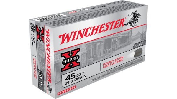 Winchester SUPER -X HANDGUN .45 Colt 250 grain Lead Flat Nose Brass Cased Centerfire Pistol Ammunition  500 ROUNDS