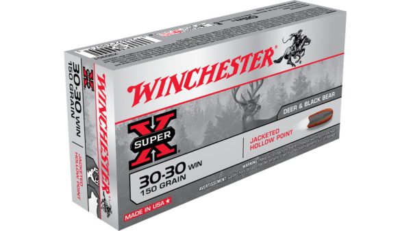 Winchester SUPER-X RIFLE .30-30 Winchester 150 grain Jacketed Hollow Point Brass Cased Centerfire Rifle Ammunition 500 RDS