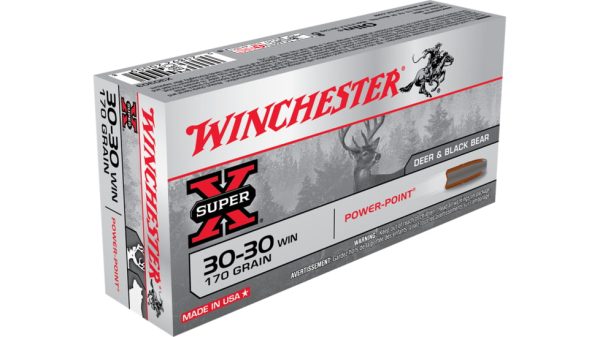 Winchester SUPER-X RIFLE .30-30 Winchester 170 grain Power-Point Brass Cased Centerfire Rifle Ammunition 500 RDS