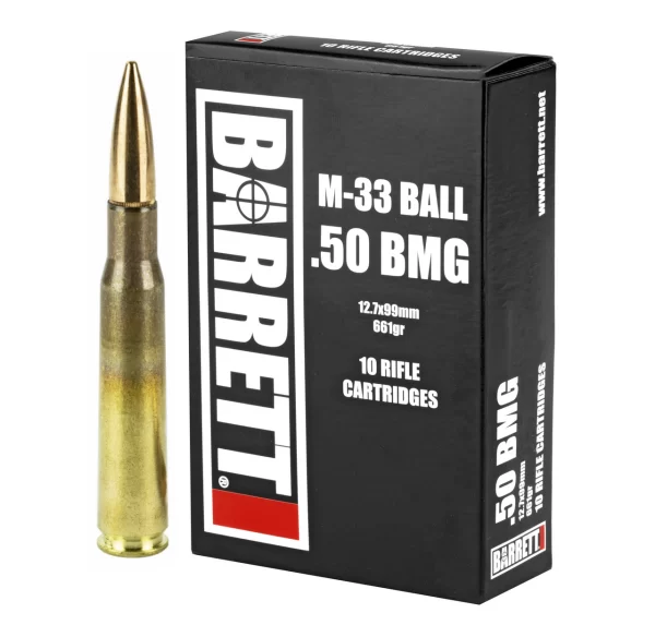 Barrett .50 BMG 661 Grain M-33 Ball Full Metal Jacket 50 Rounds