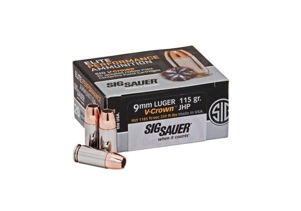 Sig Sauer Elite V-Crown JHP 9mm Luger 115 grain